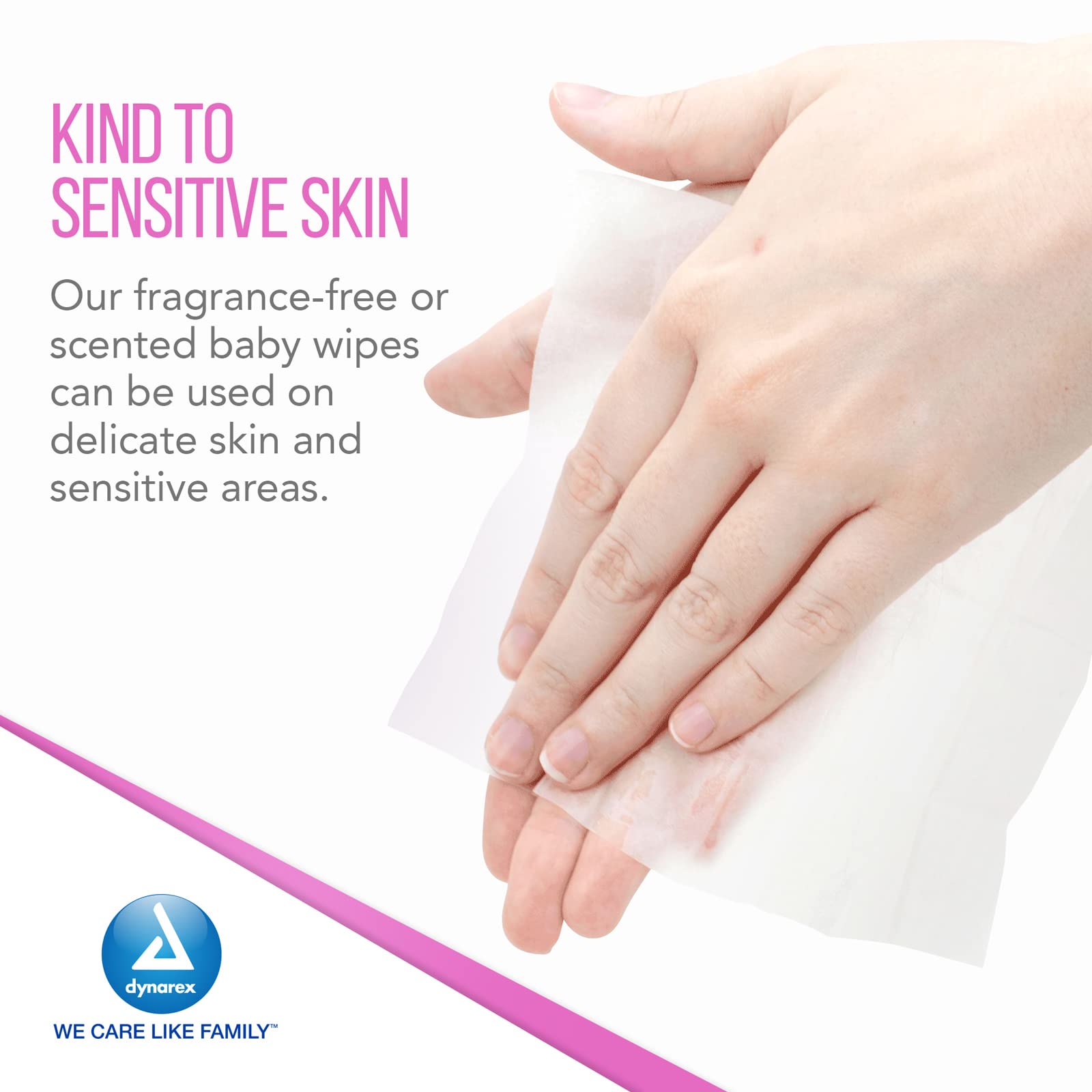 Dynarex Baby Wipes - Non-Alcohol Wipes for Babies with Lanolin & Aloe to Moisturize Skin - Resealable Soft Pack - Unscented - 5x7, 80 Wet Wipes per Pack, 24 per Case